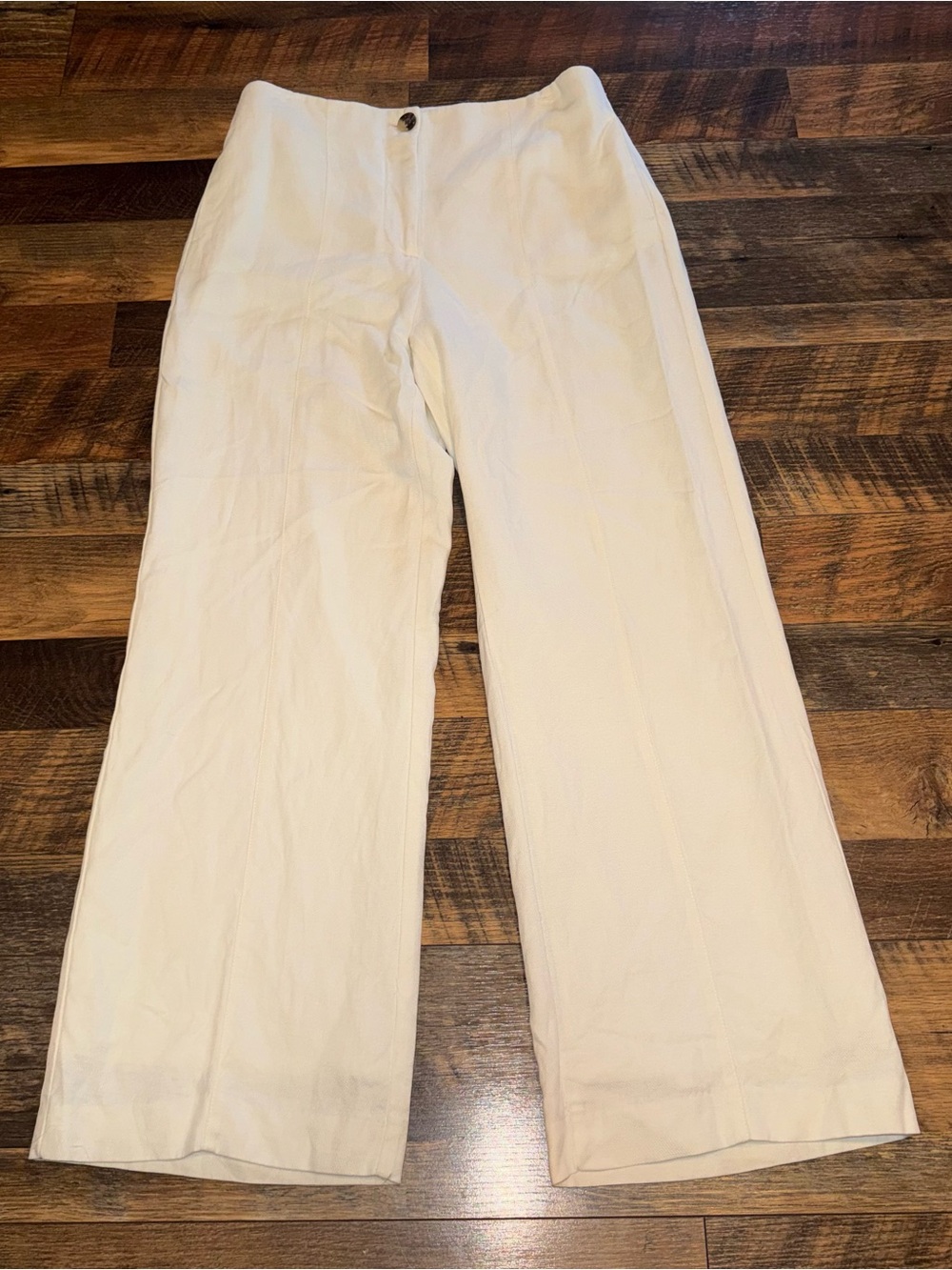Ann Taylor Cream Wide-Leg Women's Pants